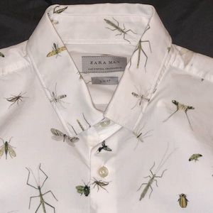 Zara Bug Print Button Up